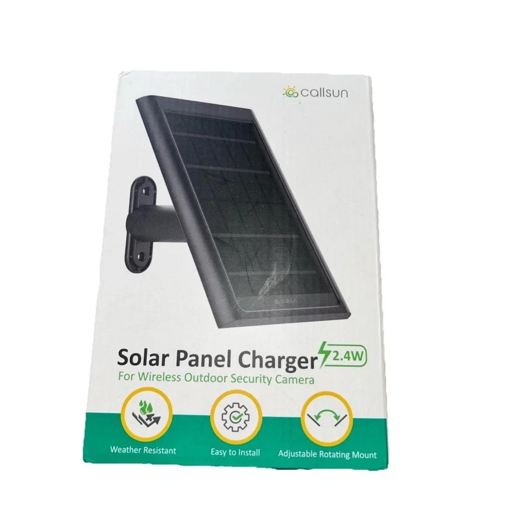 Callsun Solar Panel Charger For Wireless Outdoor Security Camera 2.4W